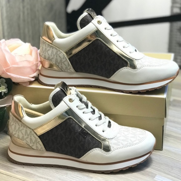 Michael Kors Maddy Trainer Mini MK Logo Vanil W - Picture 2 of 7